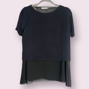 Piazza Italia Twist Back Black Blouse Small